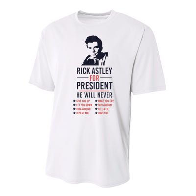 Rick Astley For President Performance Sprint T-Shirt