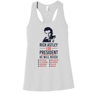 Rick Astley For President Women's Racerback Tank