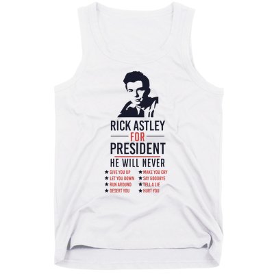 Rick Astley For President Tank Top