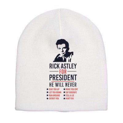 Rick Astley For President Short Acrylic Beanie