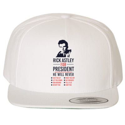 Rick Astley For President Wool Snapback Cap