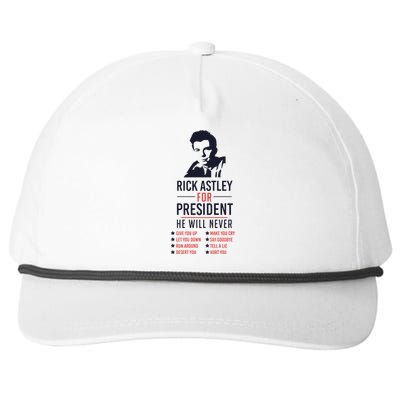 Rick Astley For President Snapback Five-Panel Rope Hat