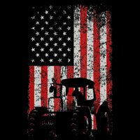 Retro American Flag Tractor Gift  Tractor Farm  Cooling Performance Crew T-Shirt