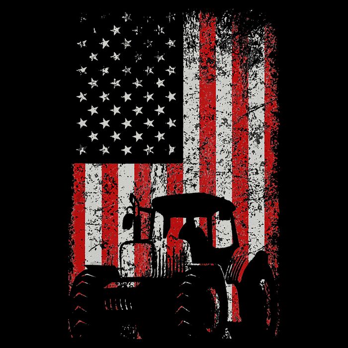 Retro American Flag Tractor Gift  Tractor Farm  Cooling Performance Crew T-Shirt