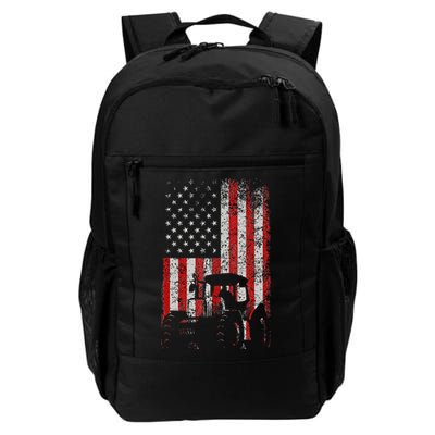 Retro American Flag Tractor Gift  Tractor Farm  Backpack