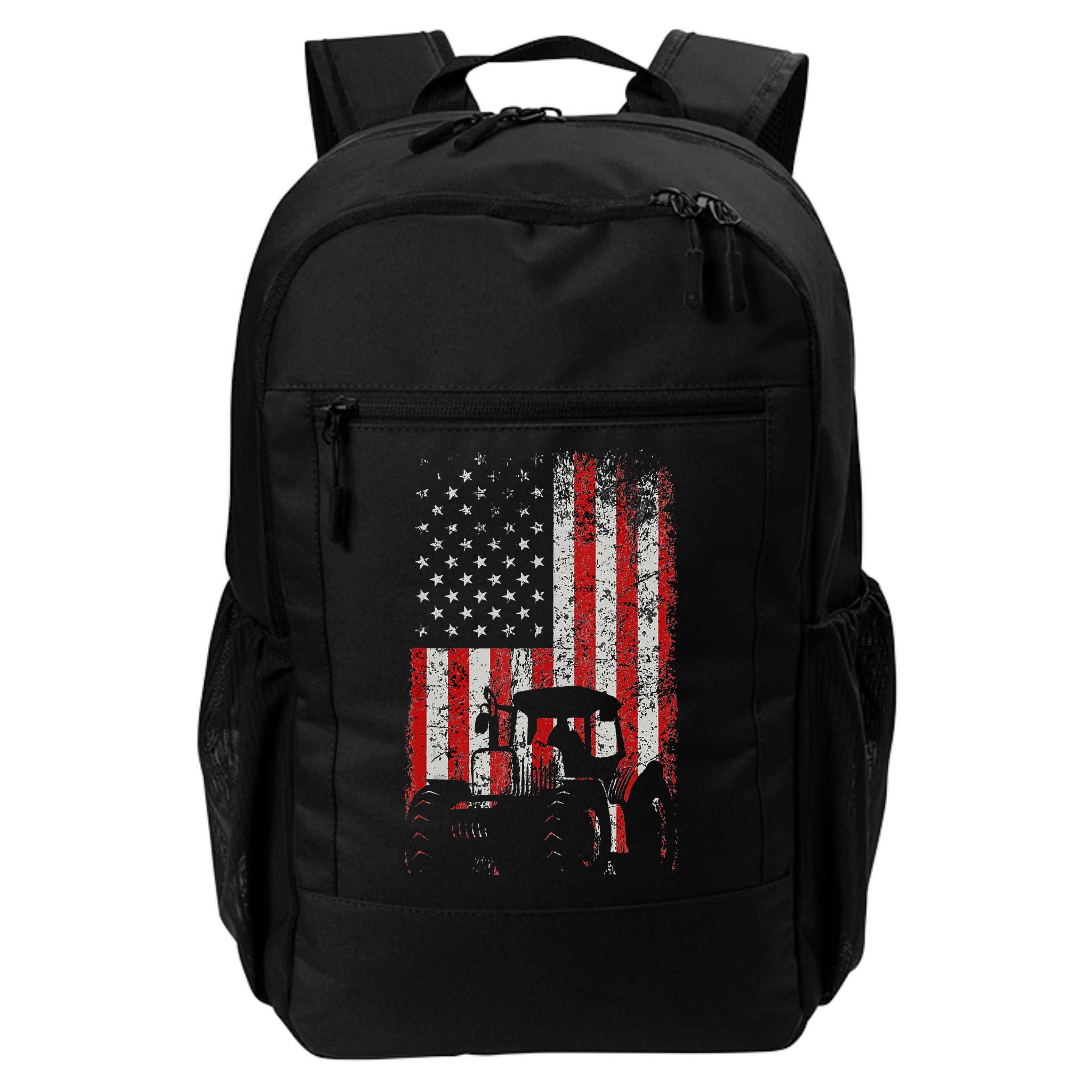 Retro American Flag Tractor Gift  Tractor Farm  Backpack
