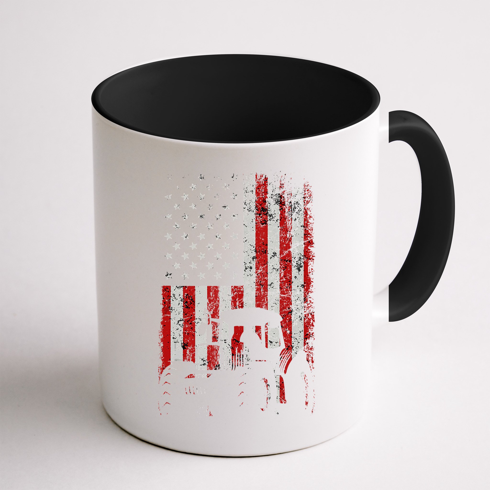 Retro American Flag Tractor Gift  Tractor Farm  Mug
