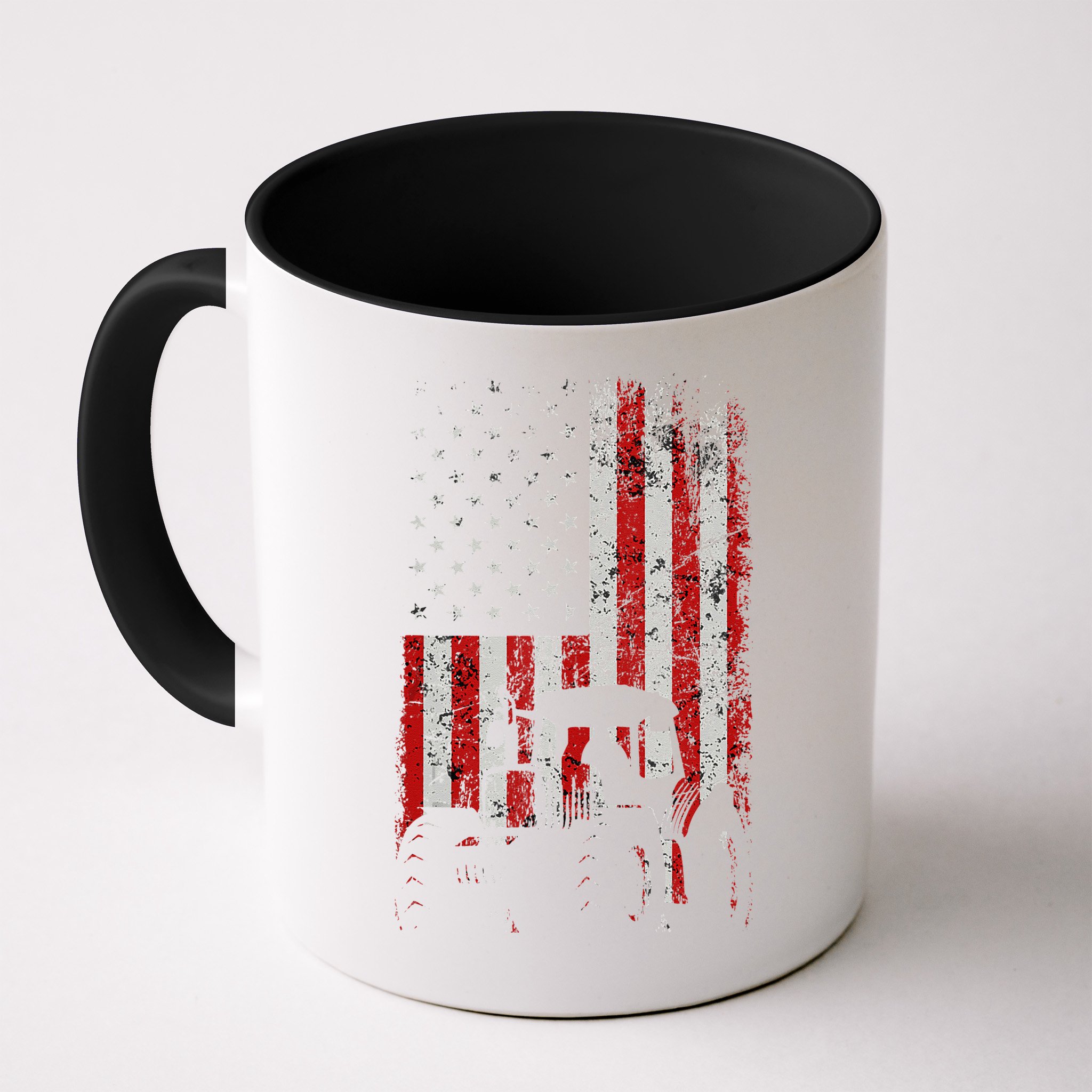 Retro American Flag Tractor Gift  Tractor Farm  Mug