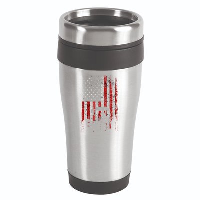Retro American Flag Tractor Gift  Tractor Farm  16oz Travel Tumbler