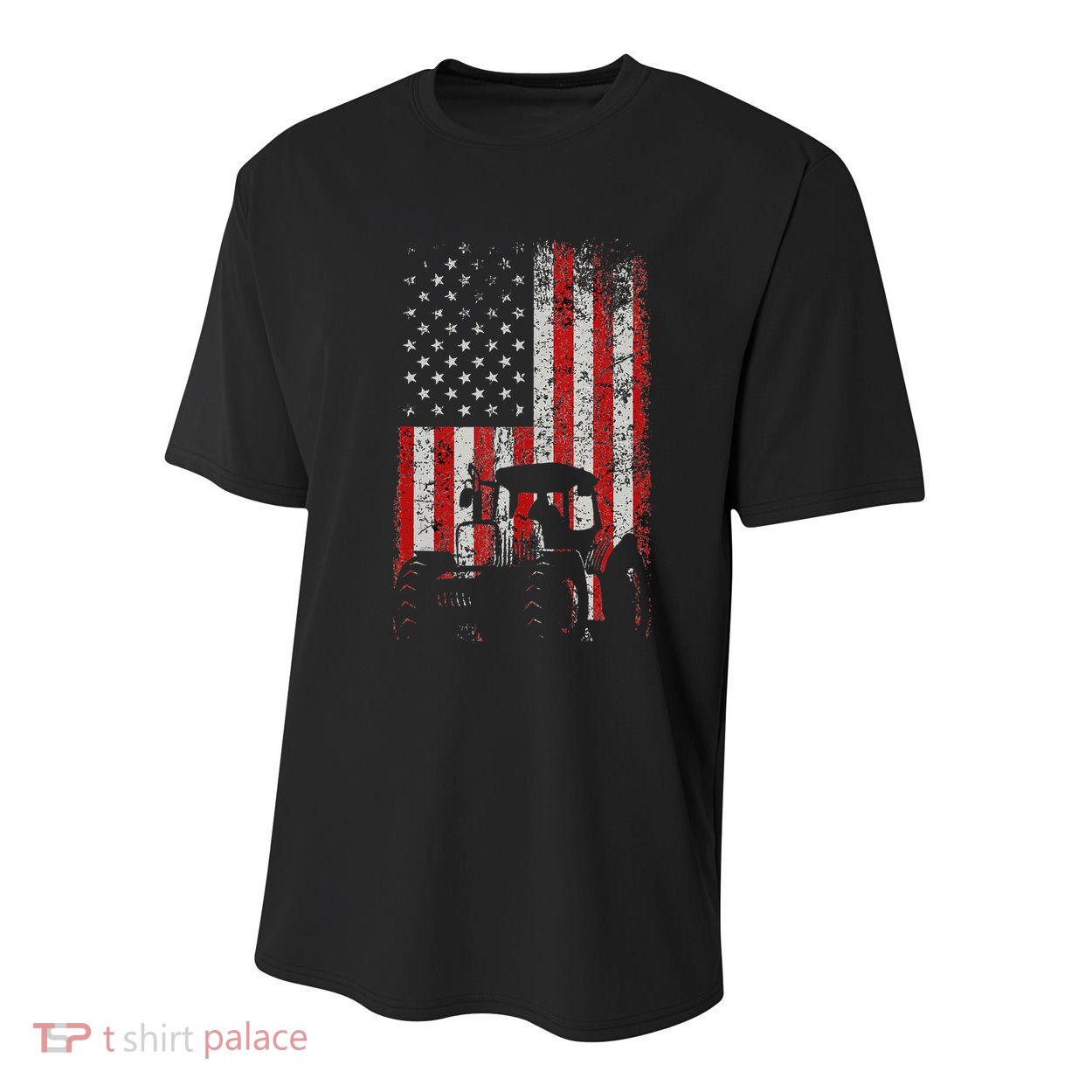 Retro American Flag Tractor Gift  Tractor Farm  Youth Performance Sprint T-Shirt