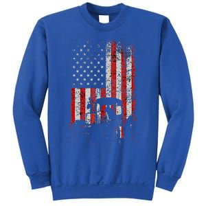 Retro American Flag Tractor Gift  Tractor Farm  Sweatshirt