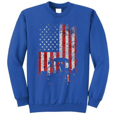 Retro American Flag Tractor Gift  Tractor Farm  Sweatshirt