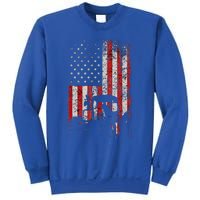 Retro American Flag Tractor Gift  Tractor Farm  Sweatshirt