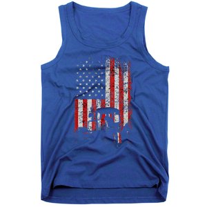 Retro American Flag Tractor Gift  Tractor Farm  Tank Top