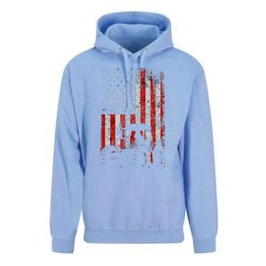 Retro American Flag Tractor Gift  Tractor Farm  Unisex Surf Hoodie