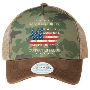 Retro American Flag Im Voting For The Convicted Felon Funny Gift Legacy Tie Dye Trucker Hat