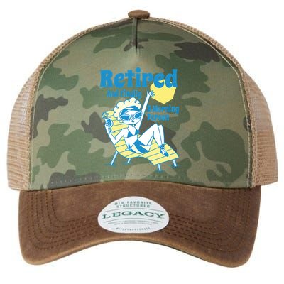 Retired And Finally A Morning Person Gift Legacy Tie Dye Trucker Hat