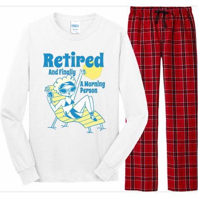 Retired And Finally A Morning Person Gift Long Sleeve Pajama Set