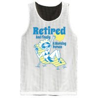 Retired And Finally A Morning Person Gift Mesh Reversible Basketball Jersey Tank