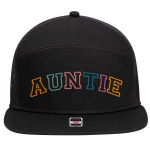 Retro Auntie For Sister, New Aunt Pregnancy Announcement 7 Panel Mesh Trucker Snapback Hat