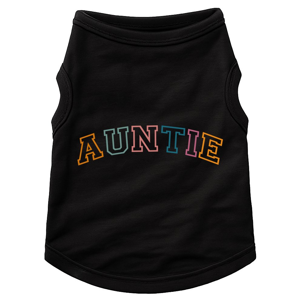 Retro Auntie For Sister, New Aunt Pregnancy Announcement Doggie Tank