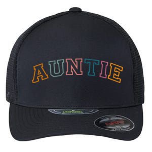 Retro Auntie For Sister, New Aunt Pregnancy Announcement Flexfit Unipanel Trucker Cap