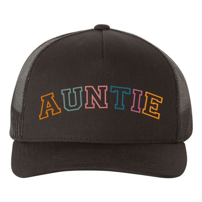 Retro Auntie For Sister, New Aunt Pregnancy Announcement Yupoong Adult 5-Panel Trucker Hat