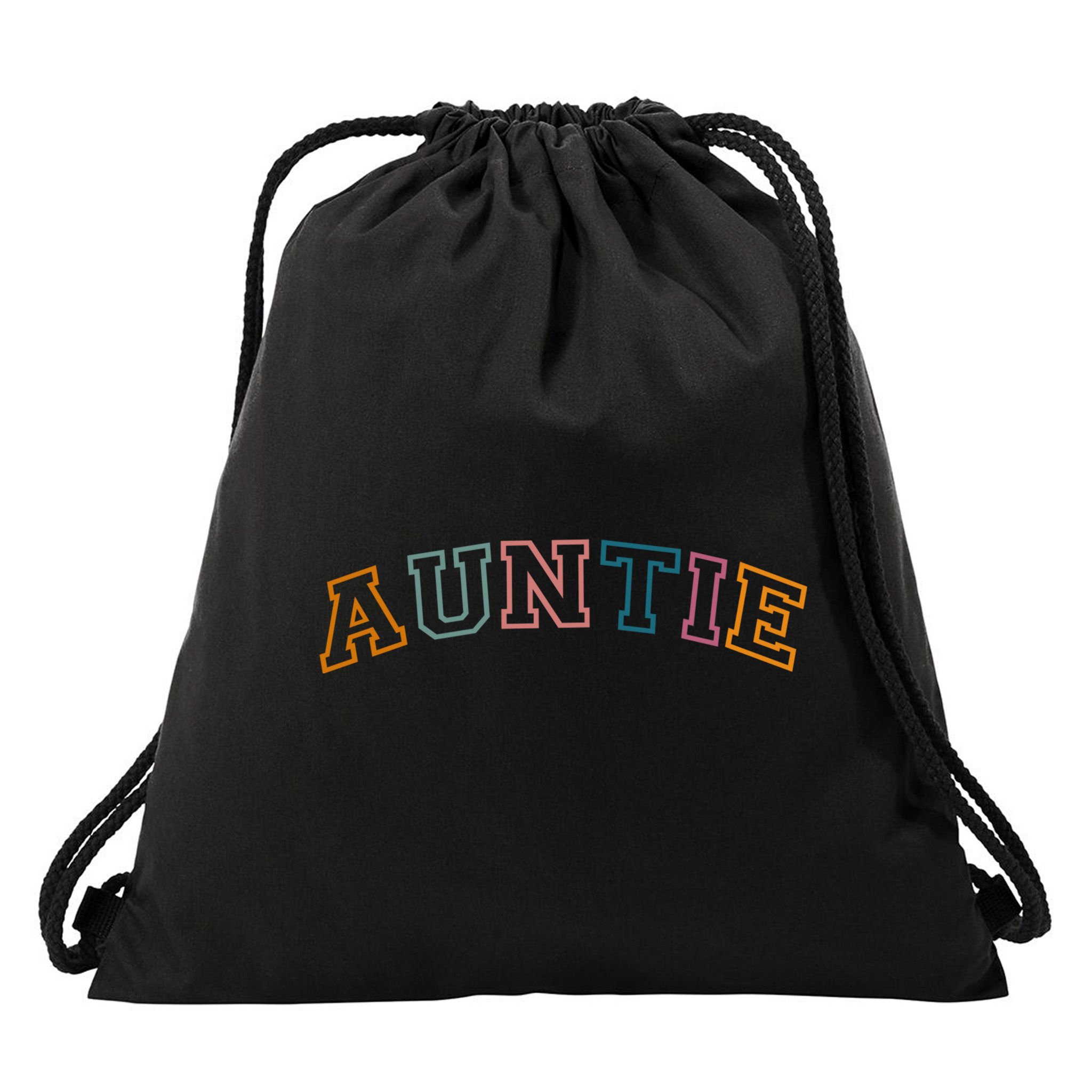 Retro Auntie For Sister, New Aunt Pregnancy Announcement Drawstring Bag