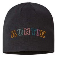 Retro Auntie For Sister, New Aunt Pregnancy Announcement Sustainable Beanie