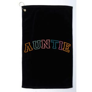 Retro Auntie For Sister, New Aunt Pregnancy Announcement Platinum Collection Golf Towel