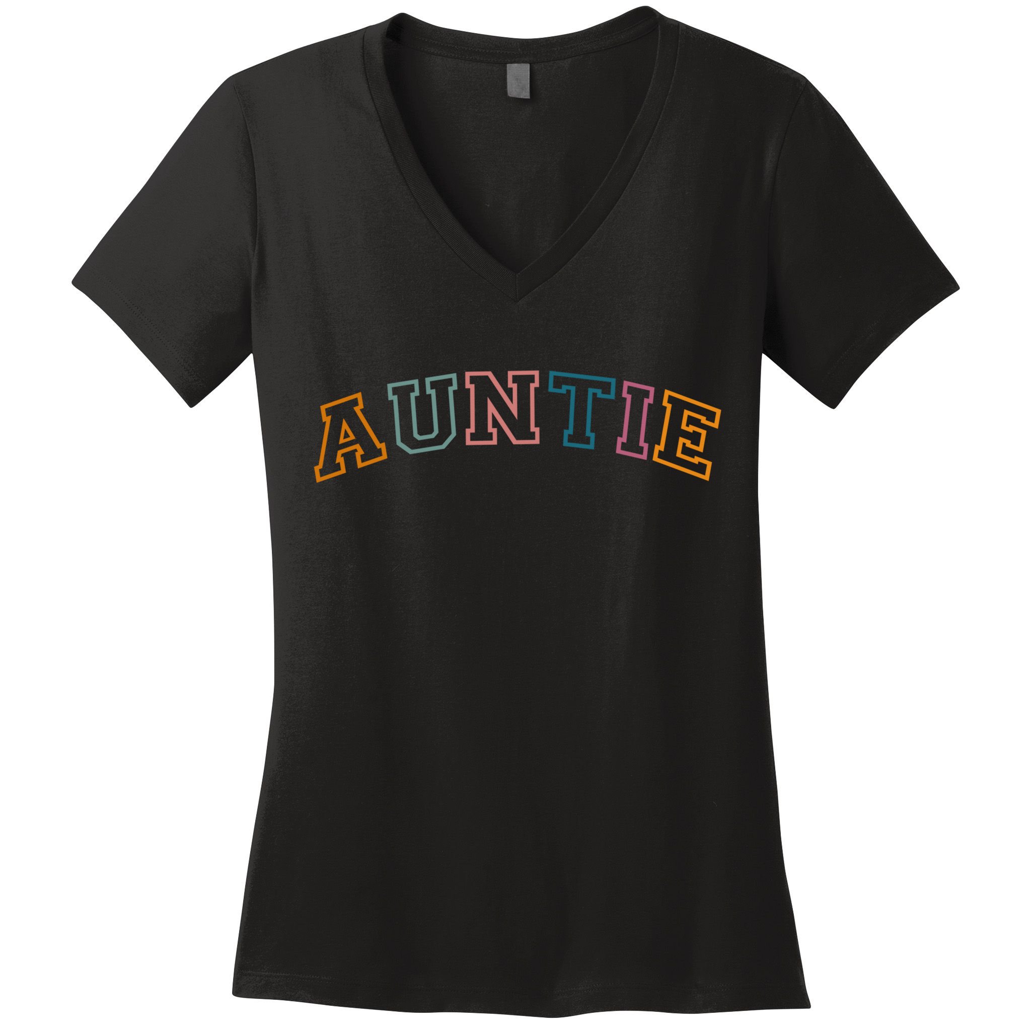 Retro Auntie For Sister, New Aunt Pregnancy Announcement Women's V-Neck T-Shirt