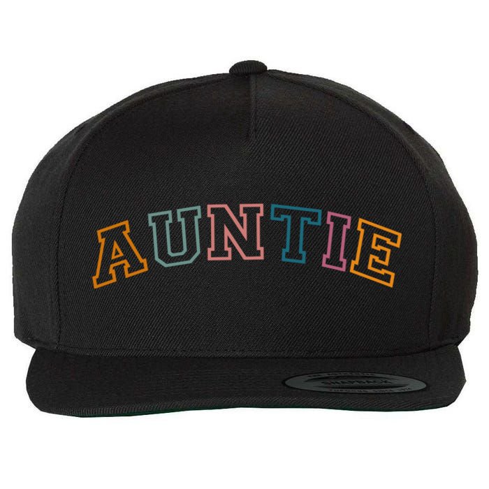 Retro Auntie For Sister, New Aunt Pregnancy Announcement Wool Snapback Cap