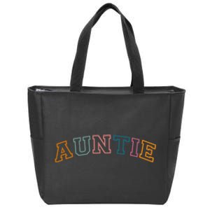 Retro Auntie For Sister, New Aunt Pregnancy Announcement Zip Tote Bag