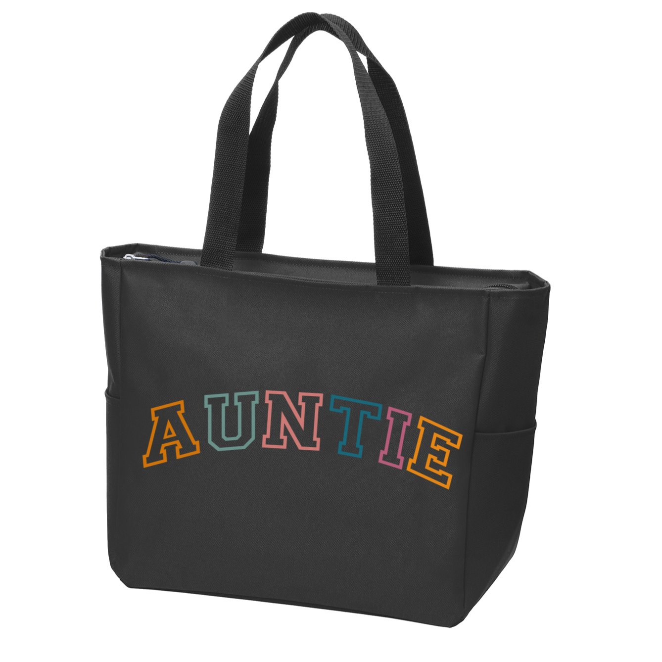 Retro Auntie For Sister, New Aunt Pregnancy Announcement Zip Tote Bag