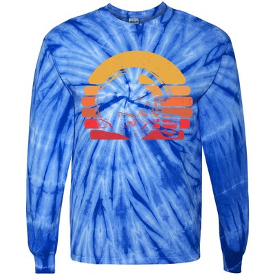 Retro American Football Team Gift Vintage Football Player Gift Tie-Dye Long Sleeve Shirt