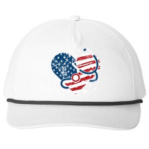 Retro American Flag Heart Nurse 4th Of July Nursing Mama Mom Cute Gift Snapback Five-Panel Rope Hat