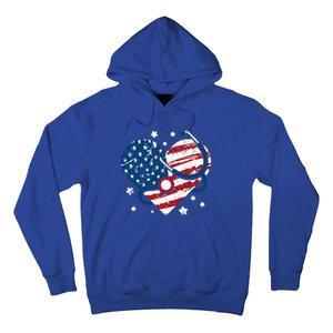 Retro American Flag Heart Nurse 4th Of July Nursing Mama Mom Cute Gift Hoodie