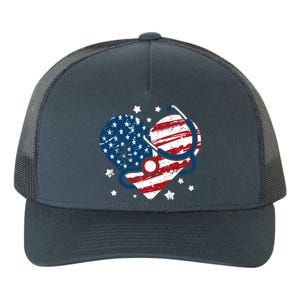 Retro American Flag Heart Nurse 4th Of July Nursing Mama Mom Cute Gift Yupoong Adult 5-Panel Trucker Hat