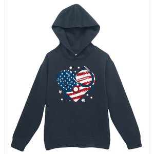 Retro American Flag Heart Nurse 4th Of July Nursing Mama Mom Cute Gift Urban Pullover Hoodie