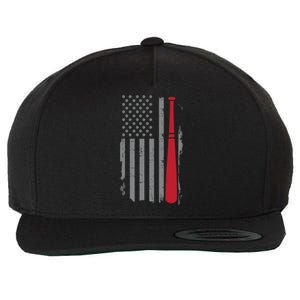 Retro American Flag Baseball Player Gift For Baseball Fan Great Gift Wool Snapback Cap