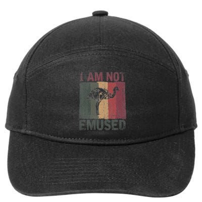 Retro Australian Flightless Bird I Am Not Emused Funny Emu 7-Panel Snapback Hat