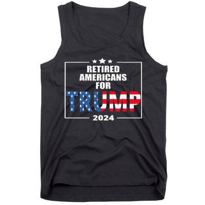 Retired Americans For Trump 2024 Trump Supporter Retiree Tank Top