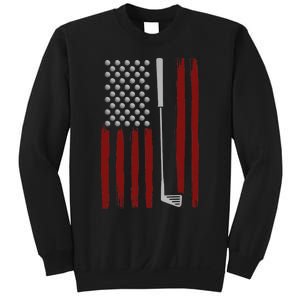 Retro American Flag Golf Gift for Golfer Funny Golf Club Sweatshirt