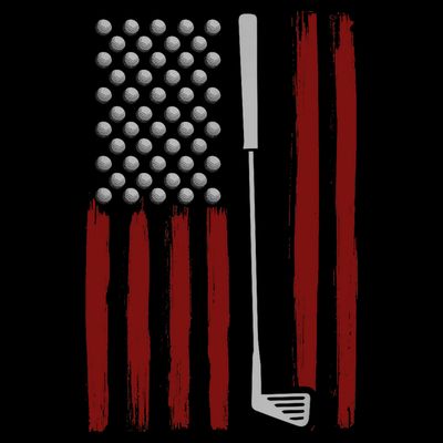 Retro American Flag Golf Gift for Golfer Funny Golf Club T-Shirt