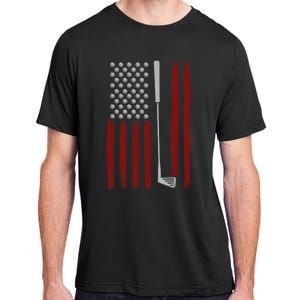 Retro American Flag Golf Gift for Golfer Funny Golf Club Adult ChromaSoft Performance T-Shirt