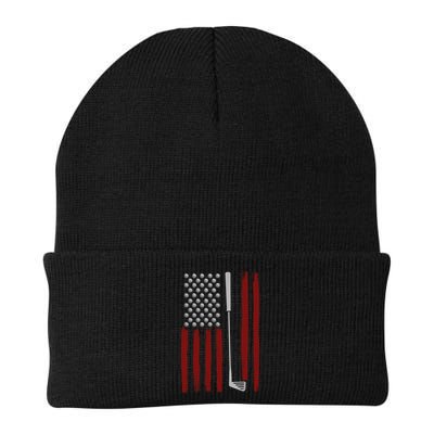 Retro American Flag Golf Gift for Golfer Funny Golf Club Beanie