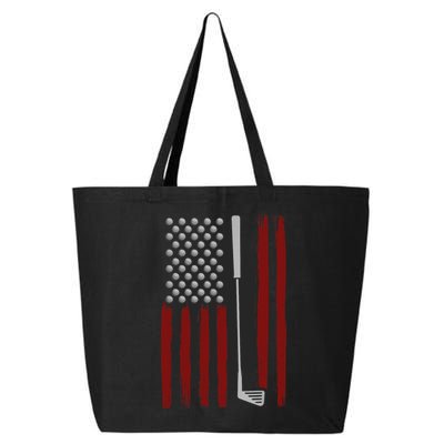 Retro American Flag Golf Gift for Golfer Funny Golf Club 25L Jumbo Tote