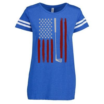 Retro American Flag Golf Gift for Golfer Funny Golf Club Enza Ladies Jersey Football T-Shirt