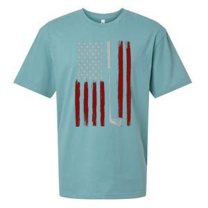 Retro American Flag Golf Gift for Golfer Funny Golf Club Sueded Cloud Jersey T-Shirt