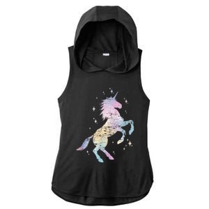 Rainbow Animal Fairy Unicorn Lover Girls Gift Unicorn Ladies PosiCharge Tri-Blend Wicking Draft Hoodie Tank